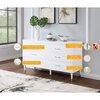 Manhattan Comfort Stanton Dresser and Nightstand in White 2-NSDR-CHKD0602-WH